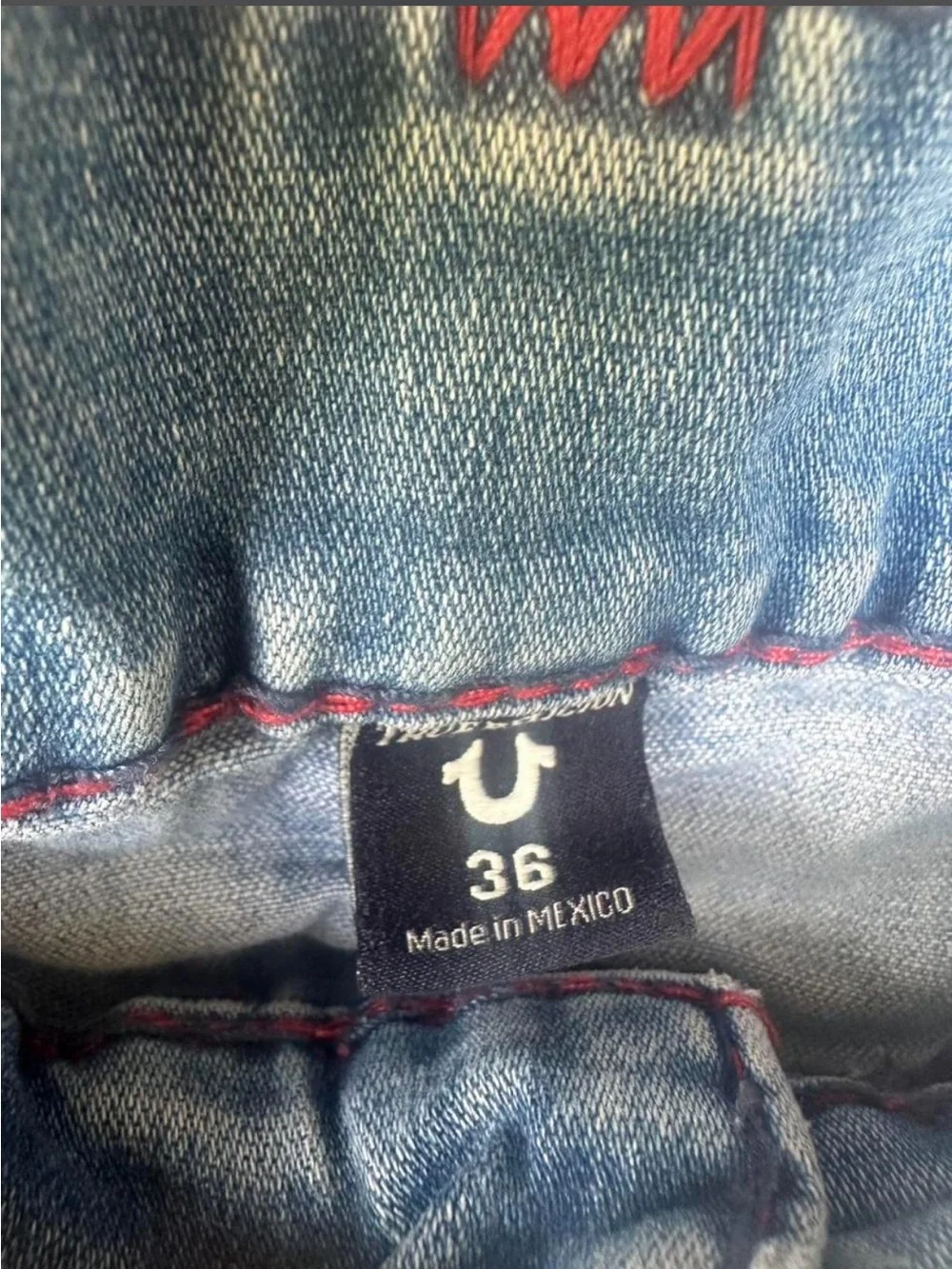 True Religion Light Blue Jeans with Red Trim